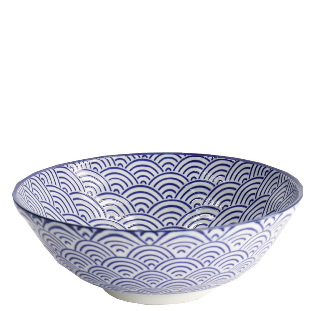 Tokyo Design Studio Nippon Blue Wave Ramen Bowl